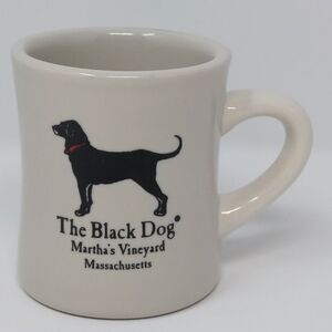 10-Oz The Black Dog Martha's Vineyard Coffee Mug Ceramic Heavy Diner Labrador